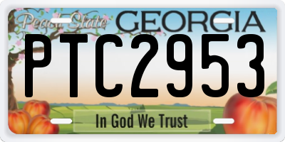 GA license plate PTC2953