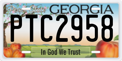 GA license plate PTC2958