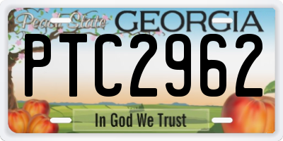 GA license plate PTC2962