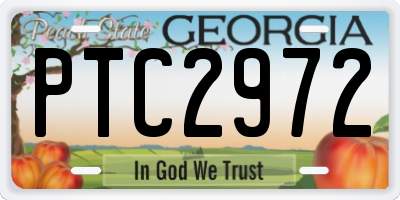 GA license plate PTC2972
