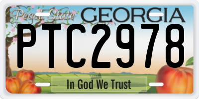 GA license plate PTC2978