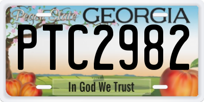 GA license plate PTC2982