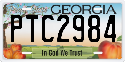 GA license plate PTC2984