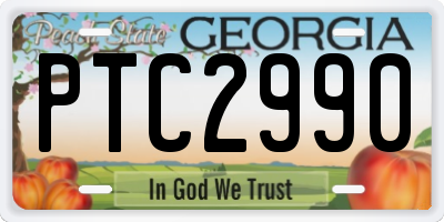 GA license plate PTC2990