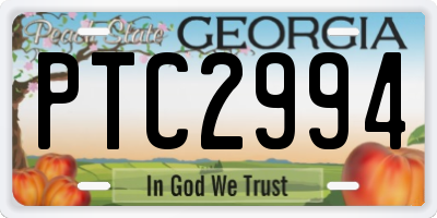 GA license plate PTC2994