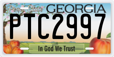 GA license plate PTC2997