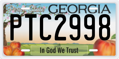 GA license plate PTC2998