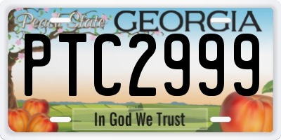 GA license plate PTC2999