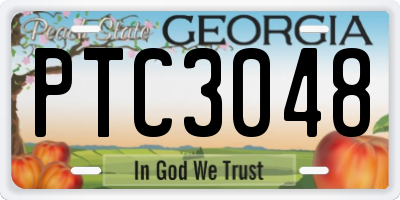 GA license plate PTC3048