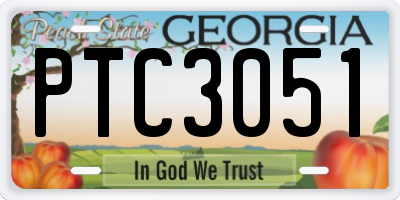 GA license plate PTC3051