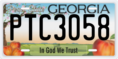 GA license plate PTC3058