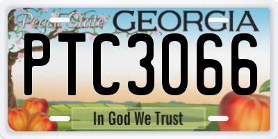 GA license plate PTC3066