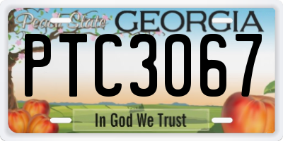 GA license plate PTC3067