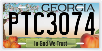 GA license plate PTC3074