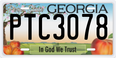 GA license plate PTC3078