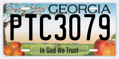 GA license plate PTC3079