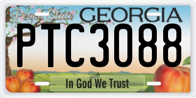 GA license plate PTC3088