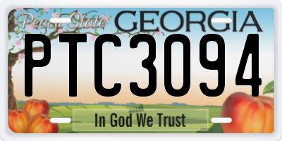 GA license plate PTC3094