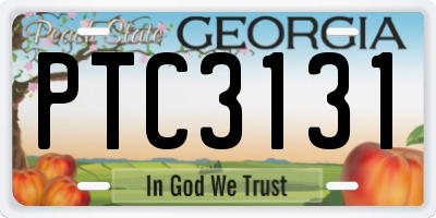 GA license plate PTC3131