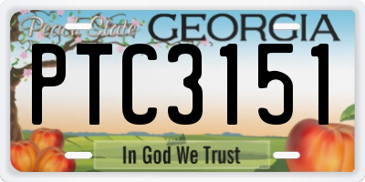 GA license plate PTC3151