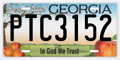 GA license plate PTC3152