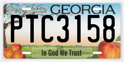 GA license plate PTC3158