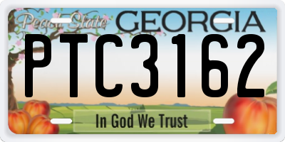 GA license plate PTC3162