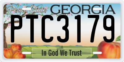 GA license plate PTC3179