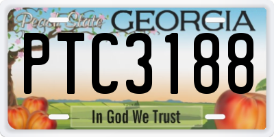 GA license plate PTC3188