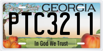 GA license plate PTC3211