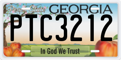 GA license plate PTC3212