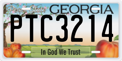 GA license plate PTC3214