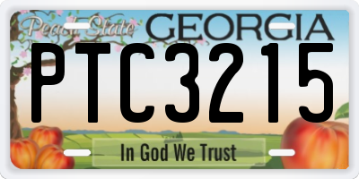 GA license plate PTC3215