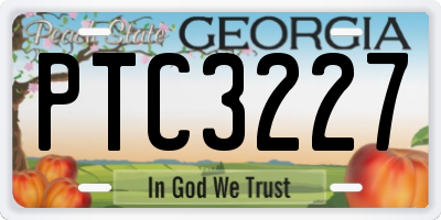 GA license plate PTC3227