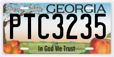 GA license plate PTC3235