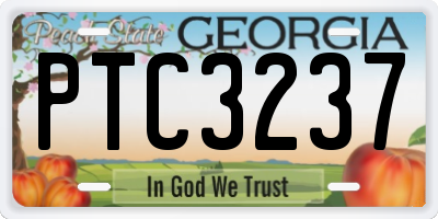 GA license plate PTC3237