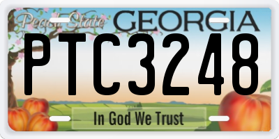 GA license plate PTC3248