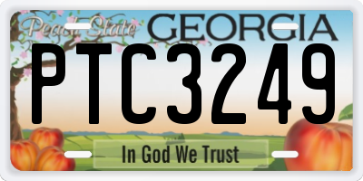 GA license plate PTC3249