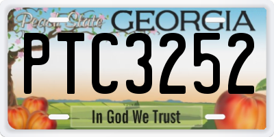 GA license plate PTC3252