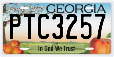 GA license plate PTC3257