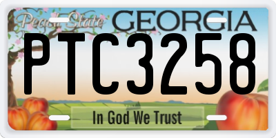 GA license plate PTC3258