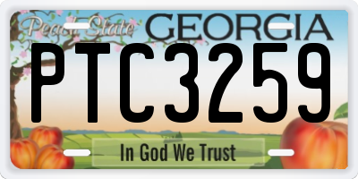 GA license plate PTC3259