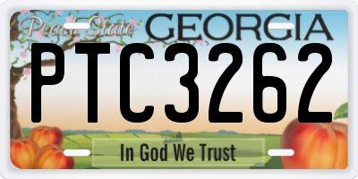 GA license plate PTC3262