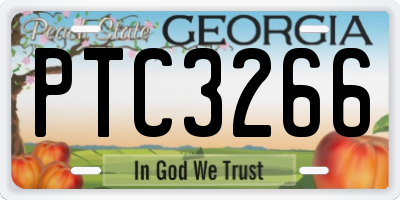 GA license plate PTC3266