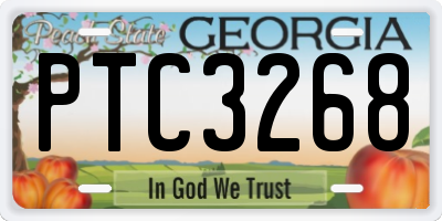 GA license plate PTC3268