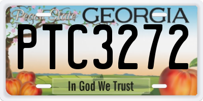 GA license plate PTC3272