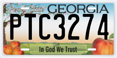 GA license plate PTC3274