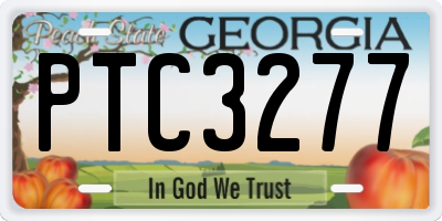 GA license plate PTC3277