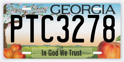 GA license plate PTC3278