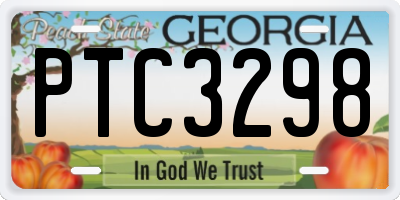 GA license plate PTC3298